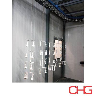 কাস্টমাইজড প্রযুক্তিগত তথ্য এবং গাইড সরঞ্জাম ইনস্টলেশন সঙ্গে কনভেয়র সিস্টেম সঙ্গে গ্লাস লুব্রিকেন্ট ভিজা পেইন্টিং লাইন