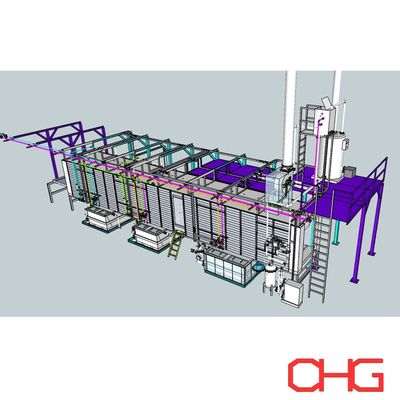 ফ্যান আকৃতির ডোজেল প্রাক চিকিত্সা স্প্রে টানেল পাউডার লেপ উত্পাদন লাইন জন্য